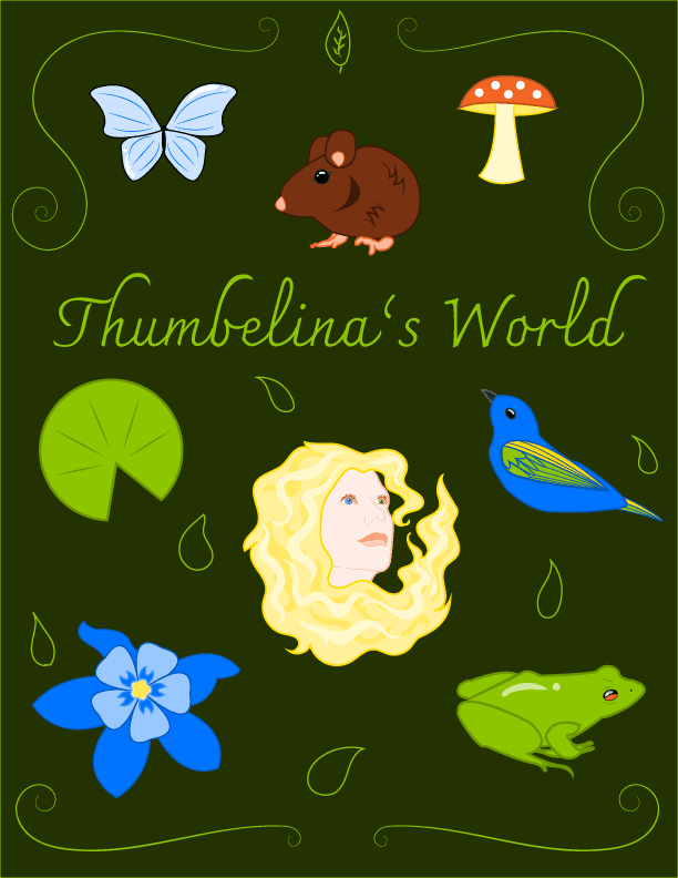 Thumbelina themed illuistrative set.