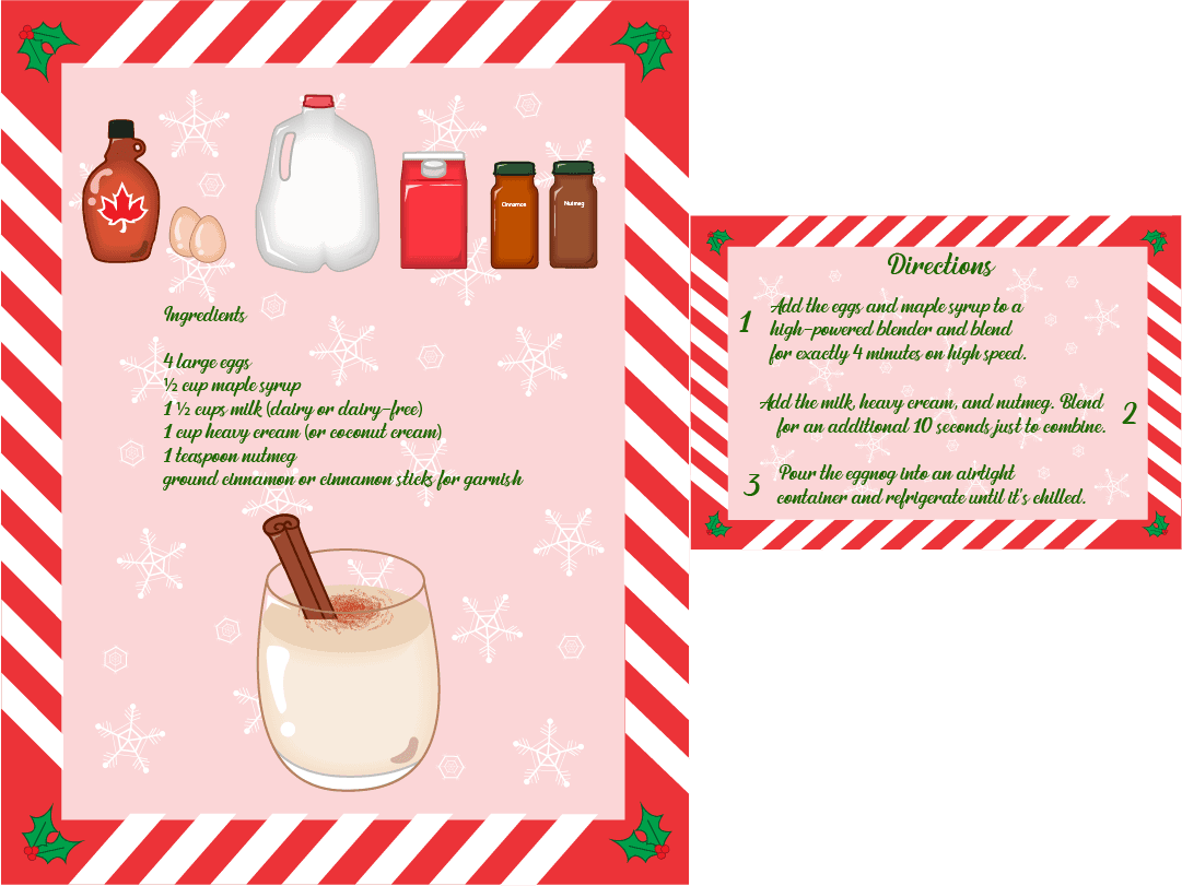 Eggnog recipe onesheet.