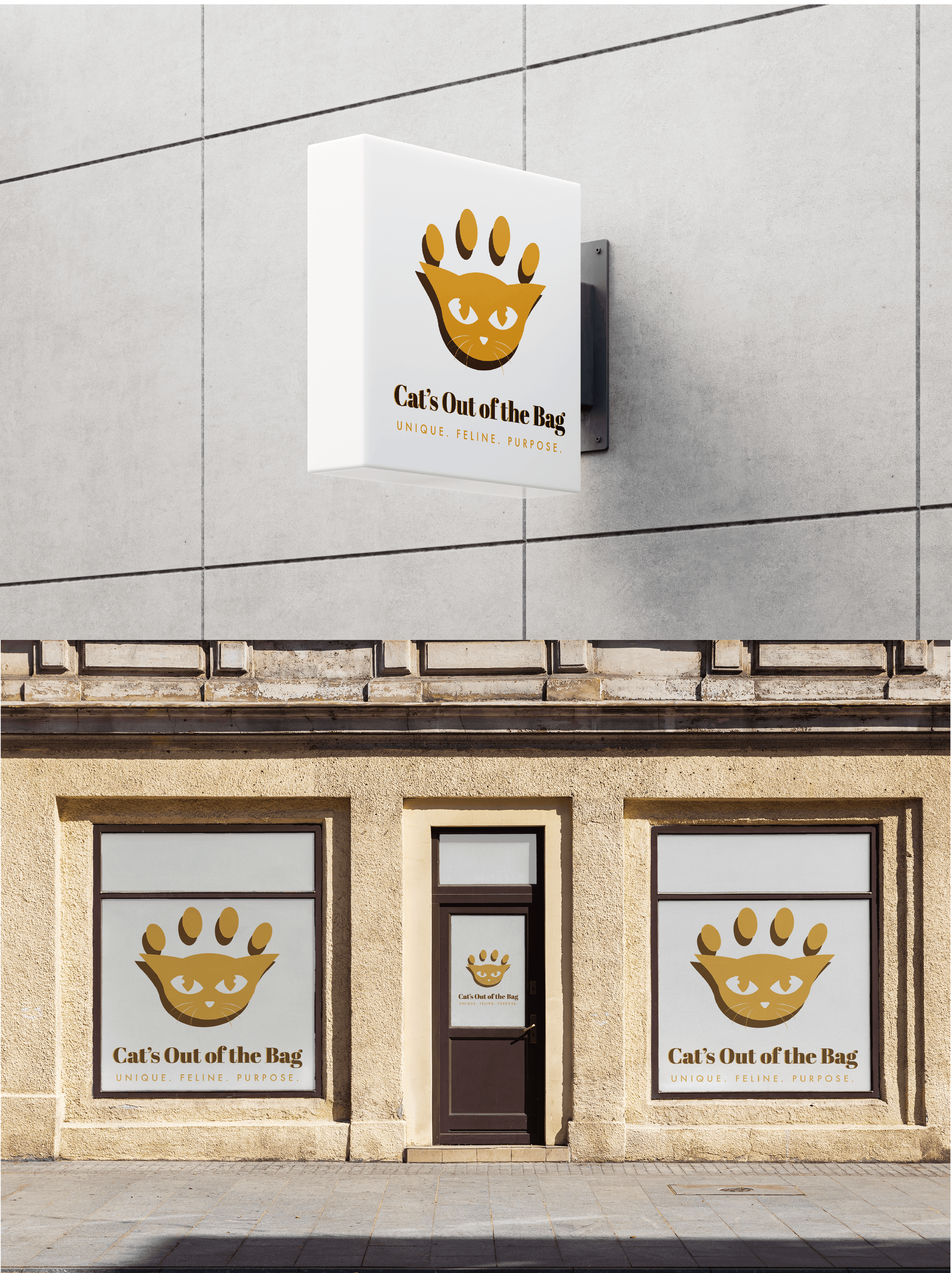 Cat's Out of the Bag Logo Incontext.